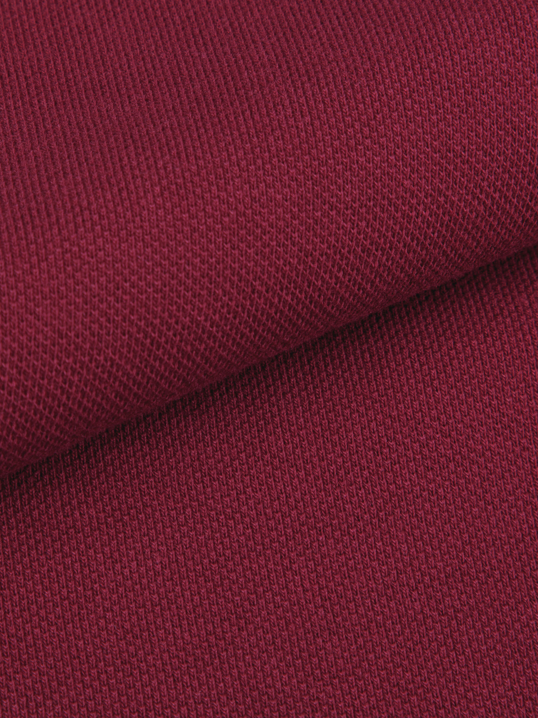 Polo Manches Longues Coton Piqué Grande Taille Bordeaux