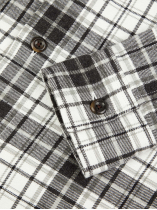 Chemise en Flanelle à Carreaux Grande Taille Grise et Blanche