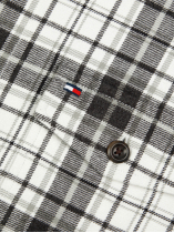 Chemise en Flanelle à Carreaux Grande Taille Grise et Blanche