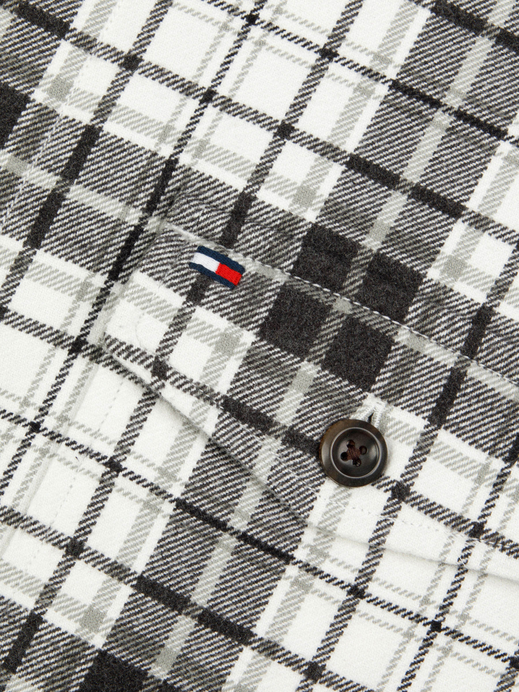 Chemise en Flanelle à Carreaux Grande Taille Grise et Blanche