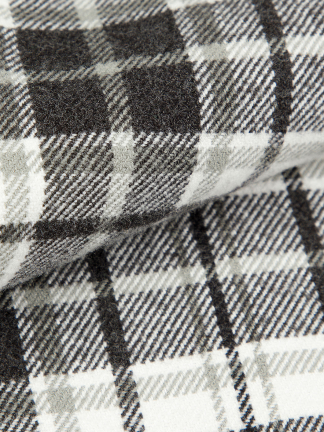 Chemise en Flanelle à Carreaux Grande Taille Grise et Blanche