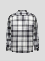 Chemise en Flanelle à Carreaux Grande Taille Grise et Blanche
