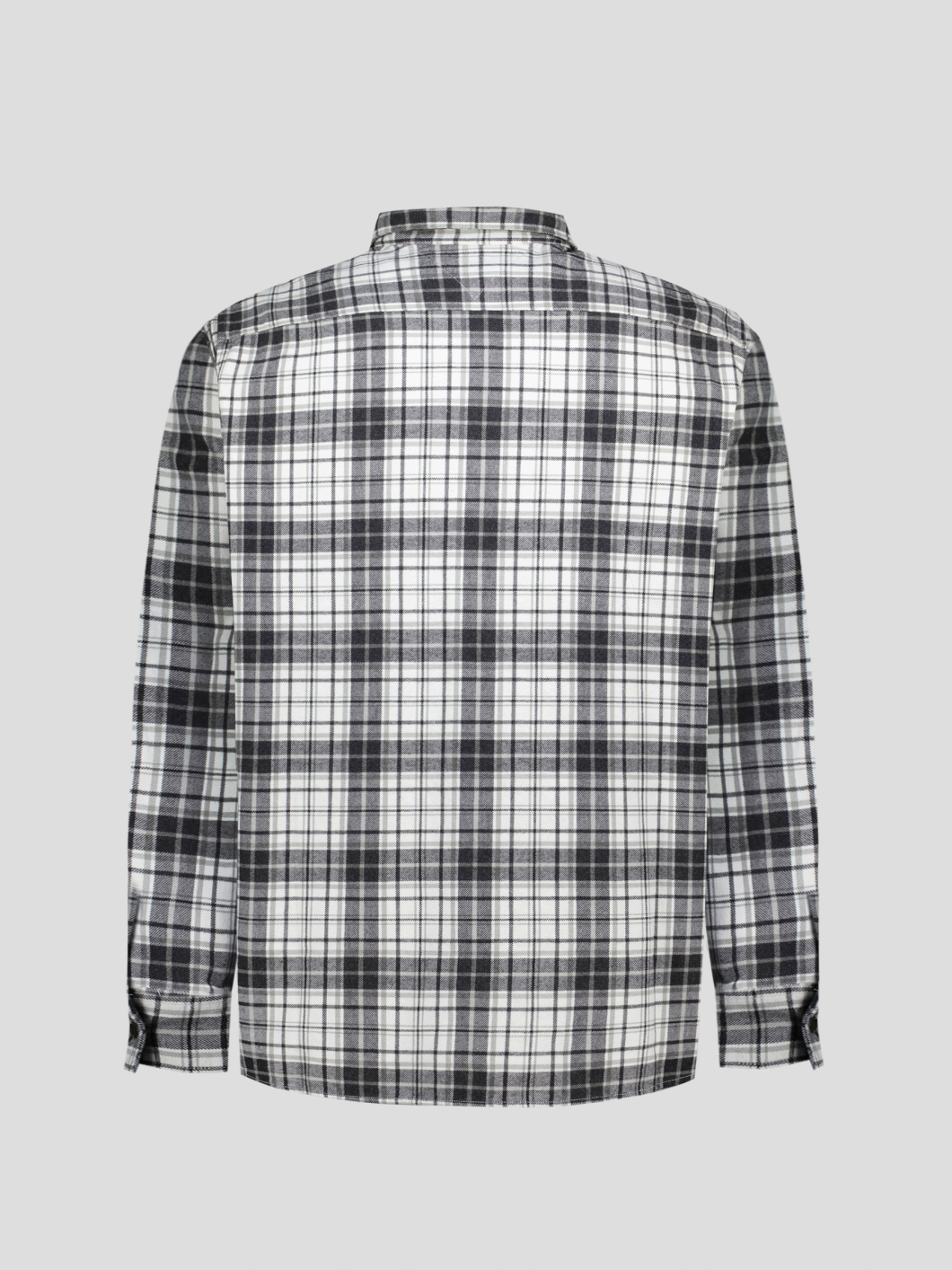 Chemise en Flanelle à Carreaux Grande Taille Grise et Blanche