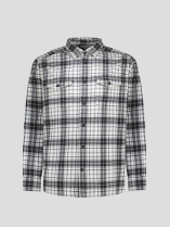 Chemise en Flanelle à Carreaux Grande Taille Grise et Blanche