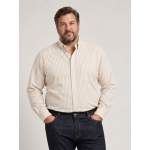 Chemise Rayée Ralph Grande Taille Beige et Blanche
