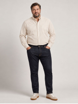Chemise Rayée Ralph Grande Taille Beige et Blanche