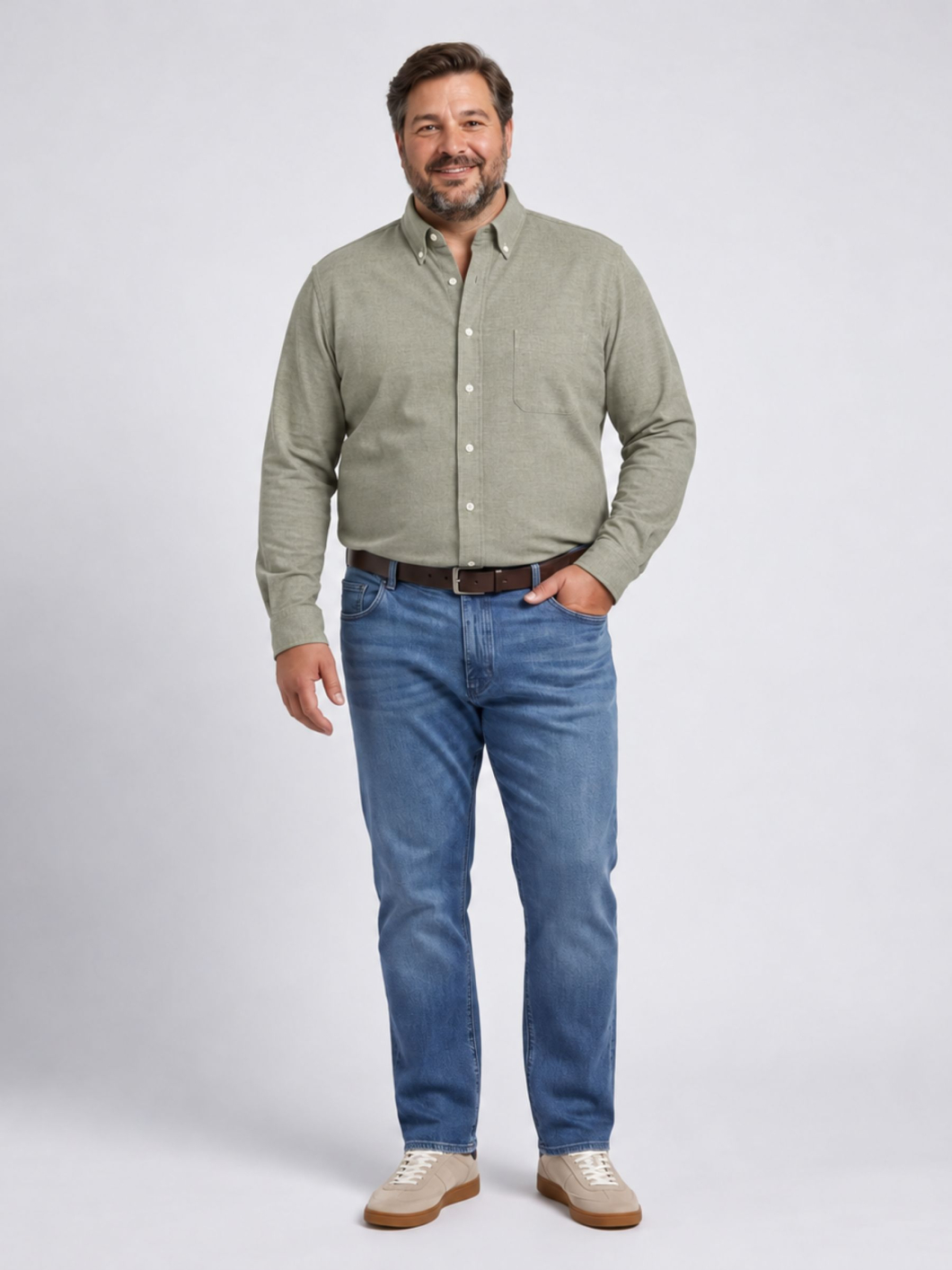 Chemise Flanelle Ralph Grande Taille Kaki