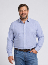Chemise Rayée Max Grande Taille Blanche et Bleue