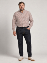 Chemise Rayée Ralph Grande Taille Marron et Blanche