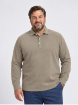 Polo Manches Longues Interlock Grande Taille Beige