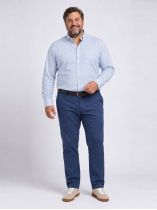 Chemise Oxford Rayée Grande Taille Ciel et Blanche