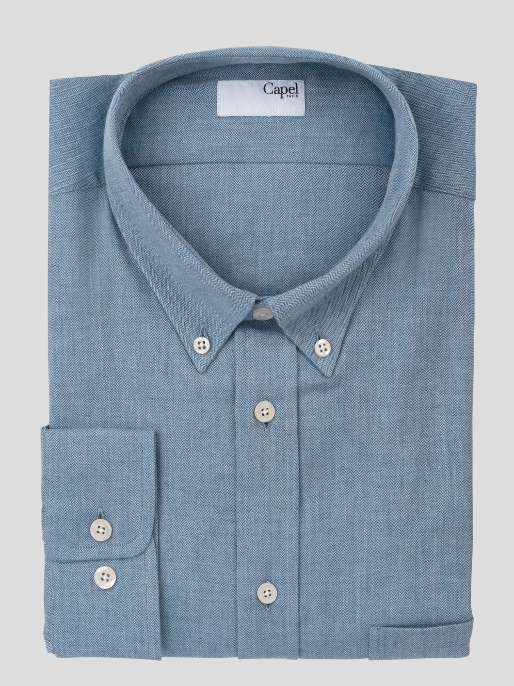 Chemise Ralph Bleue Chevrons Capel Grande Taille  homme grande taille - Capelstore