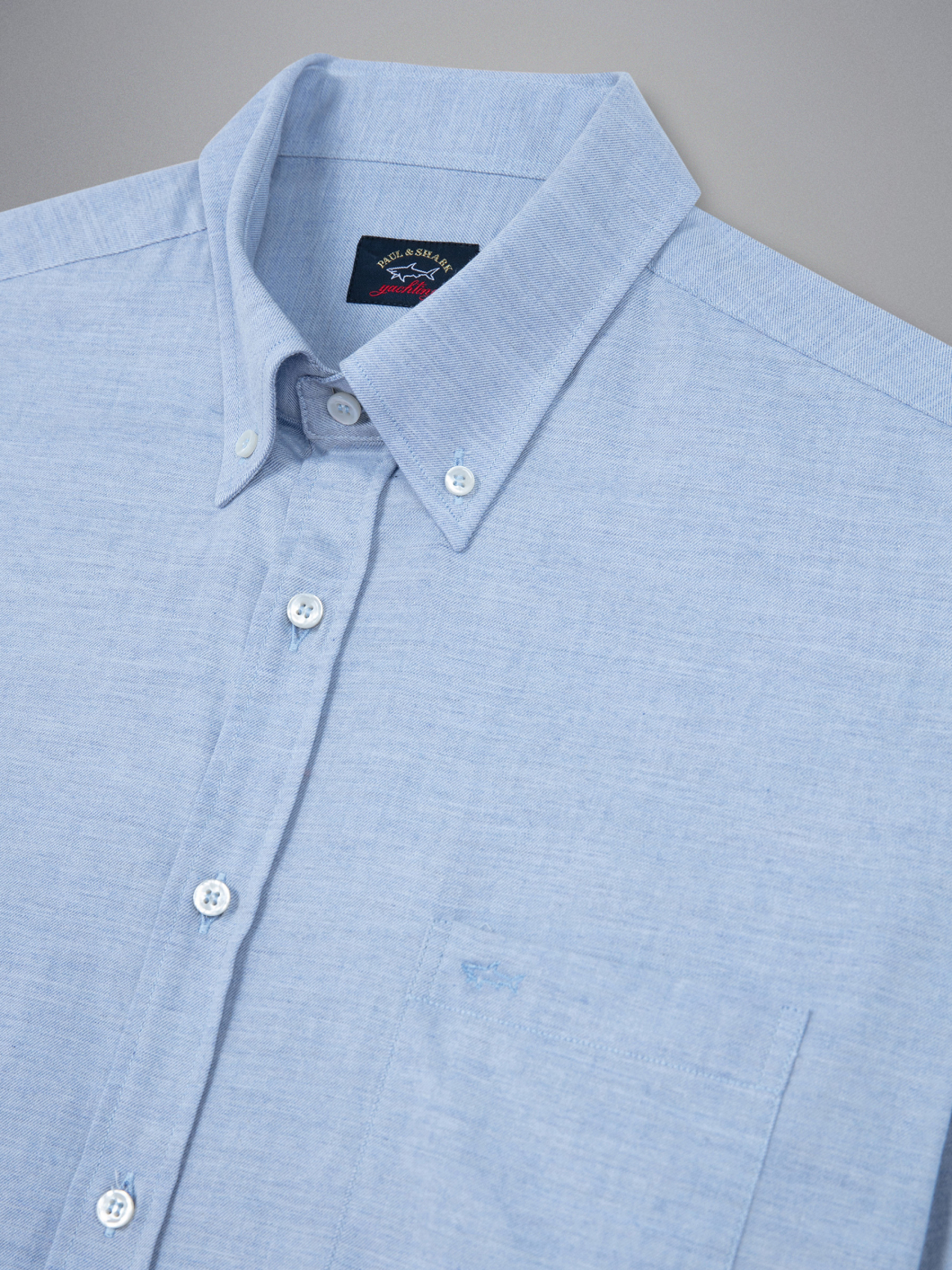 Chemise Flanelle Bleu Ciel Paul & Shark Grande Taille  homme grande taille - Capelstore