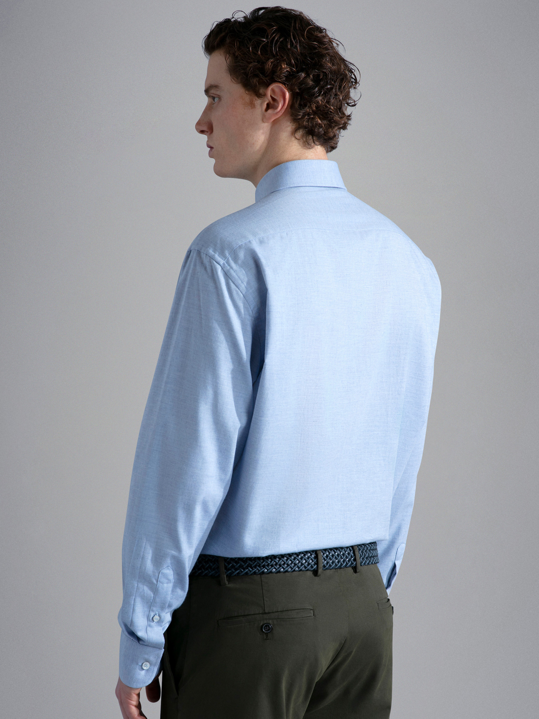 Chemise Flanelle Bleu Ciel Paul & Shark Grande Taille  homme grande taille - Capelstore