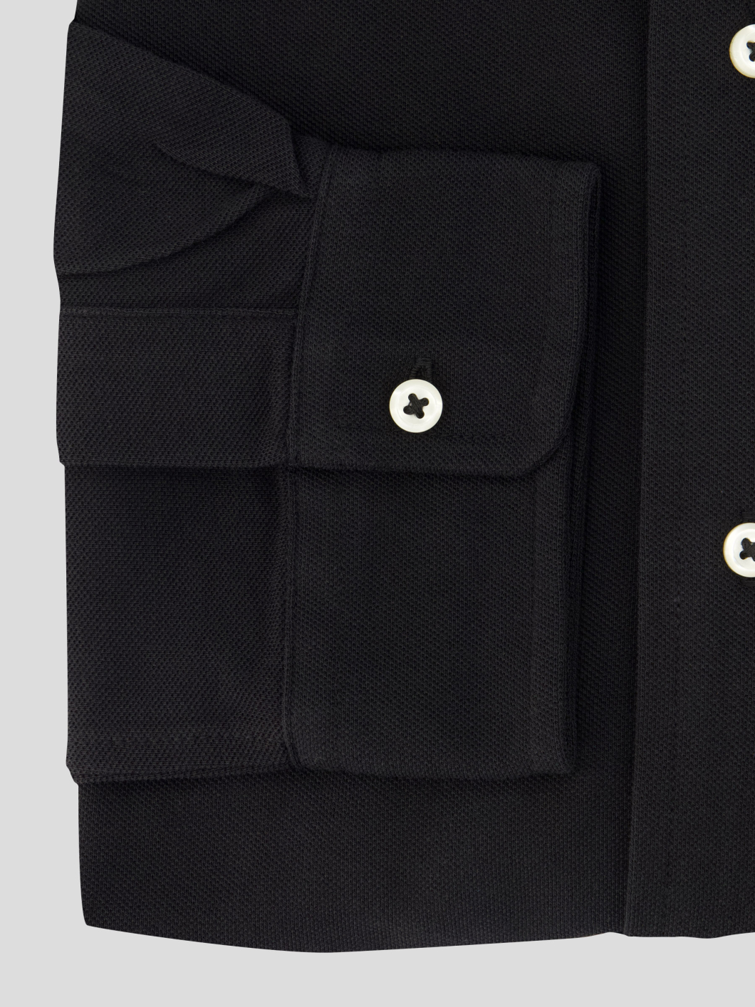 Chemise Maille Piquée Grande Taille Noire