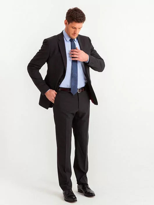 Pantalon De Costume Faux-uni Grandes Tailles - Main Image