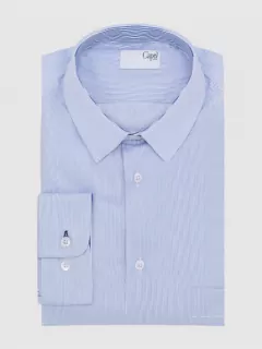 Chemise fines rayures bleue homme grandes tailles