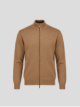 Cardigan Zippé Col Montant Dario pour Homme Grand Camel