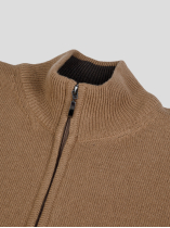 Cardigan Zippé Col Montant Dario pour Homme Grand Camel