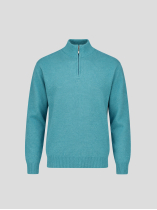 Pull Lambswool Col Camionneur Lino Grande Taille Bleu