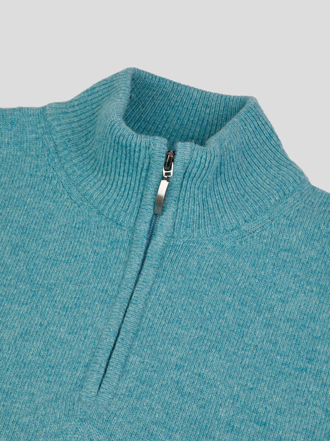 Pull Lambswool Col Camionneur Lino Grande Taille Bleu