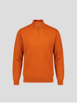 Pull Lambswool Col Camionneur Lino Grande Taille Orange