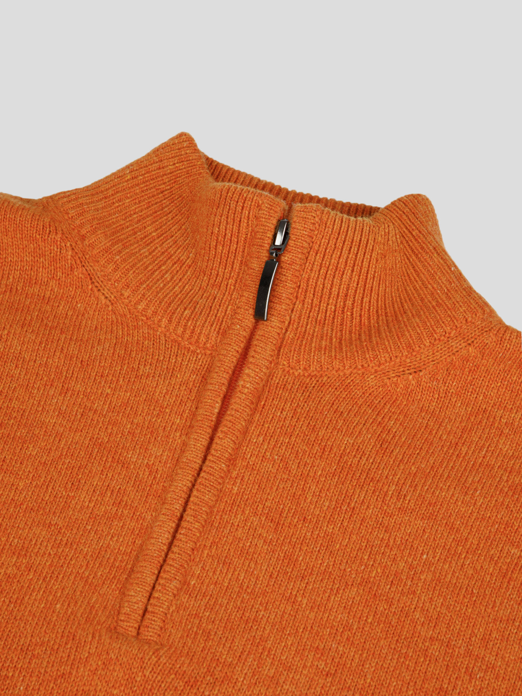 Pull Lambswool Col Camionneur Lino Grande Taille Orange
