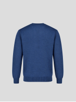 Pull Mérinos Col V Como Grande Taille Bleu