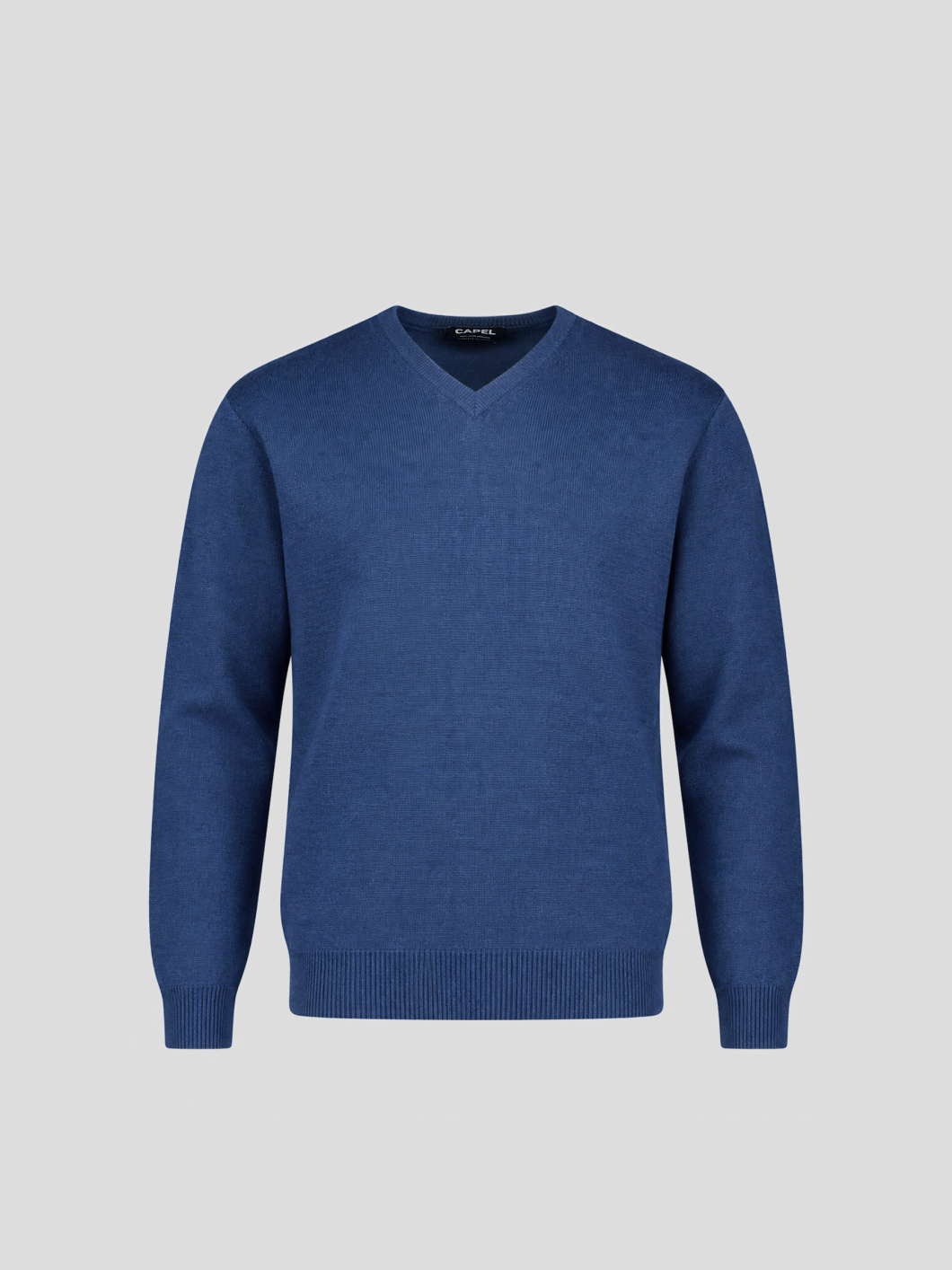 Pull Mérinos Col V Como Grande Taille Bleu