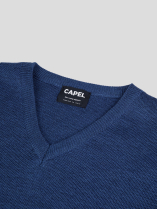 Pull Mérinos Col V Como Grande Taille Bleu