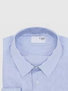Chemise fines rayures bleue homme grandes tailles