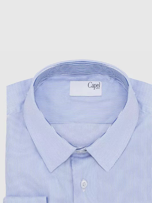 Chemise fines rayures bleue homme grandes tailles