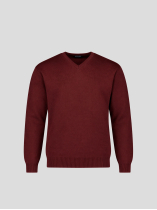 Pull Mérinos Col V Como Grande Taille Bordeaux