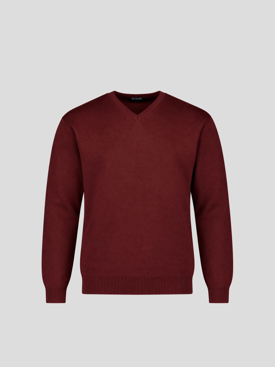 Pull Mérinos Col V Como Grande Taille Bordeaux