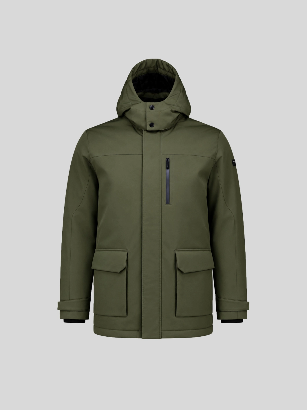 Blouson avec Capuche Amovible Grande Taille Kaki