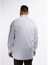Chemise Twill Rayée Grande Taille Blanche et Multicolore
