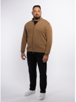 Cardigan Zippé Col Montant Dario Grande Taille Camel