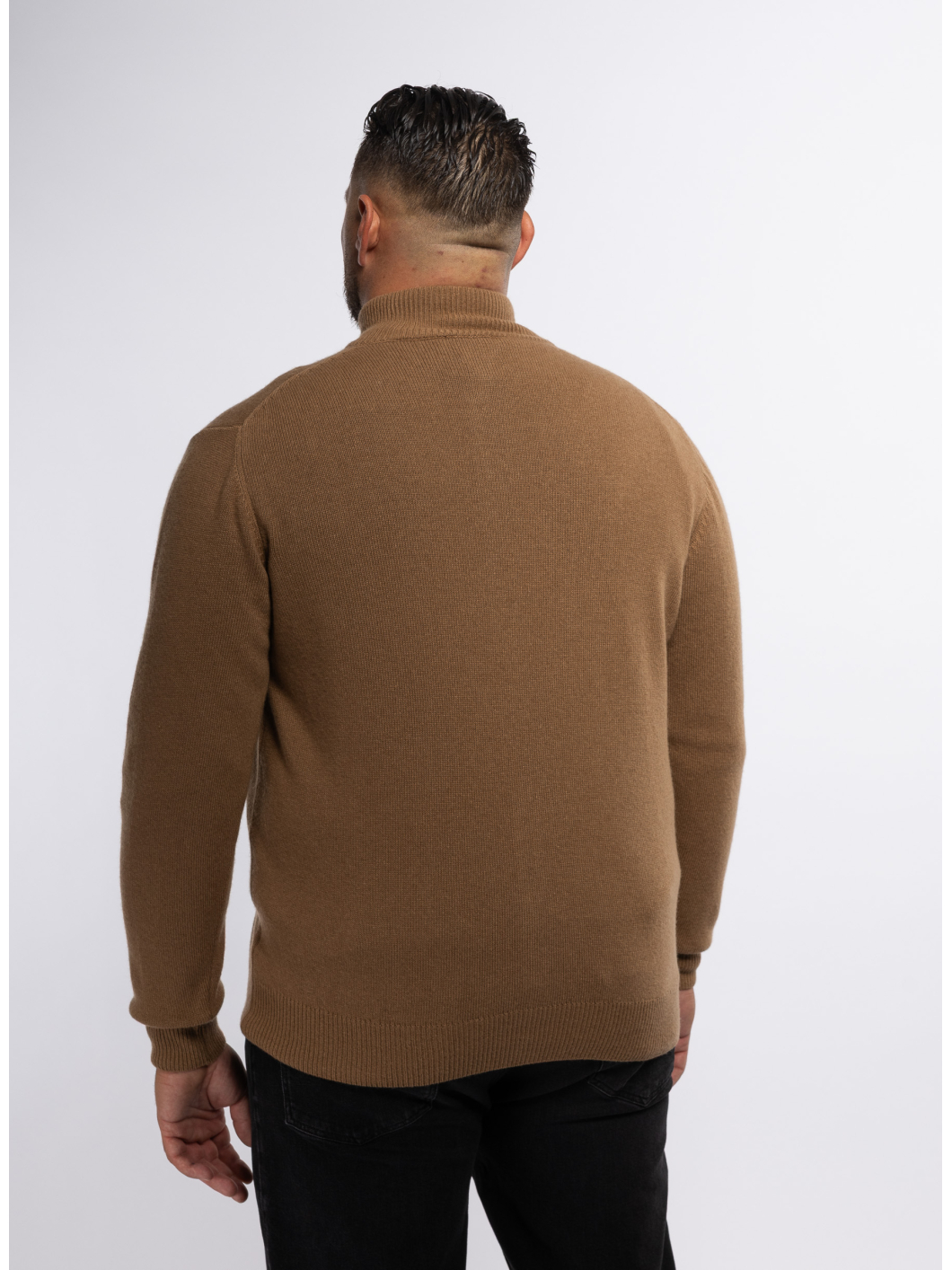 Cardigan Zippé Col Montant Dario Grande Taille Camel
