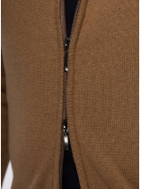 Cardigan Zippé Col Montant Dario Grande Taille Camel