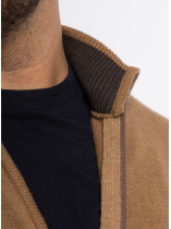 Cardigan Zippé Col Montant Dario Grande Taille Camel