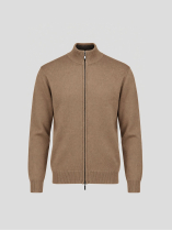 Cardigan Zippé Col Montant Dario Grande Taille Camel