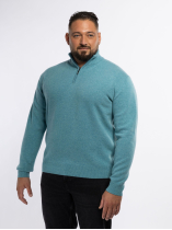 Pull Lambswool Col Camionneur Lino Grande Taille Bleu