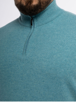 Pull Lambswool Col Camionneur Lino Grande Taille Bleu
