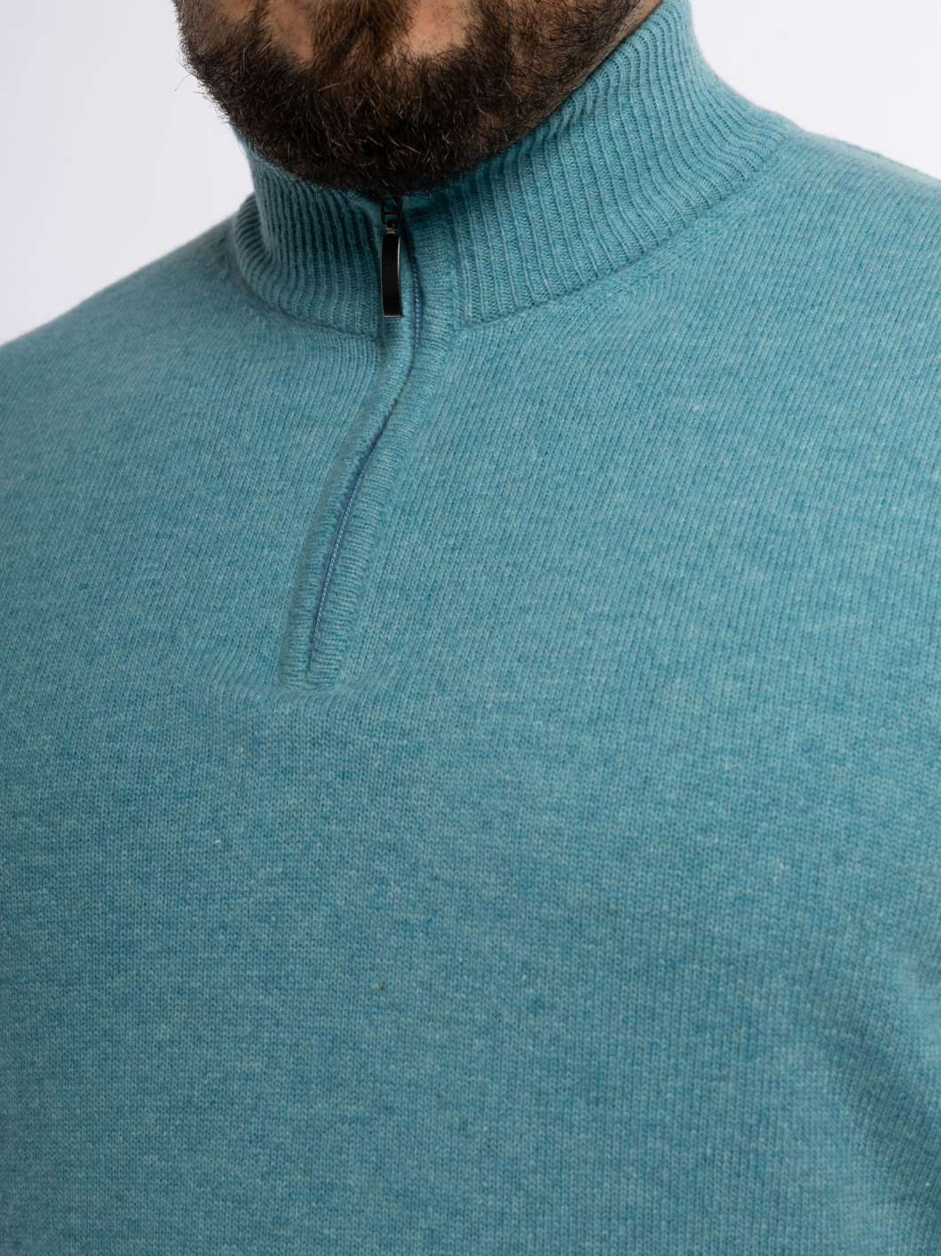 Pull Lambswool Col Camionneur Lino Grande Taille Bleu