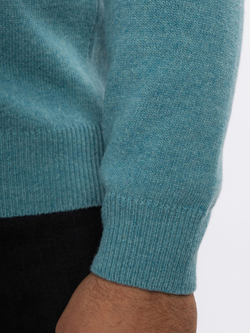 Pull Lambswool Col Camionneur Lino Grande Taille Bleu