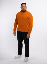 Pull Lambswool Col Camionneur Lino Grande Taille Orange