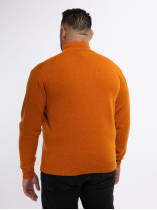 Pull Lambswool Col Camionneur Lino Grande Taille Orange