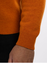Pull Lambswool Col Camionneur Lino Grande Taille Orange