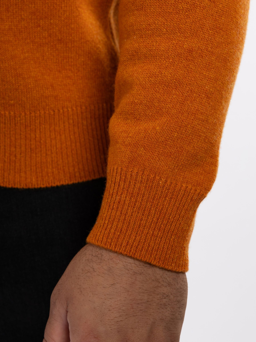Pull Lambswool Col Camionneur Lino Grande Taille Orange