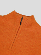 Pull Lambswool Col Camionneur Lino Grande Taille Orange